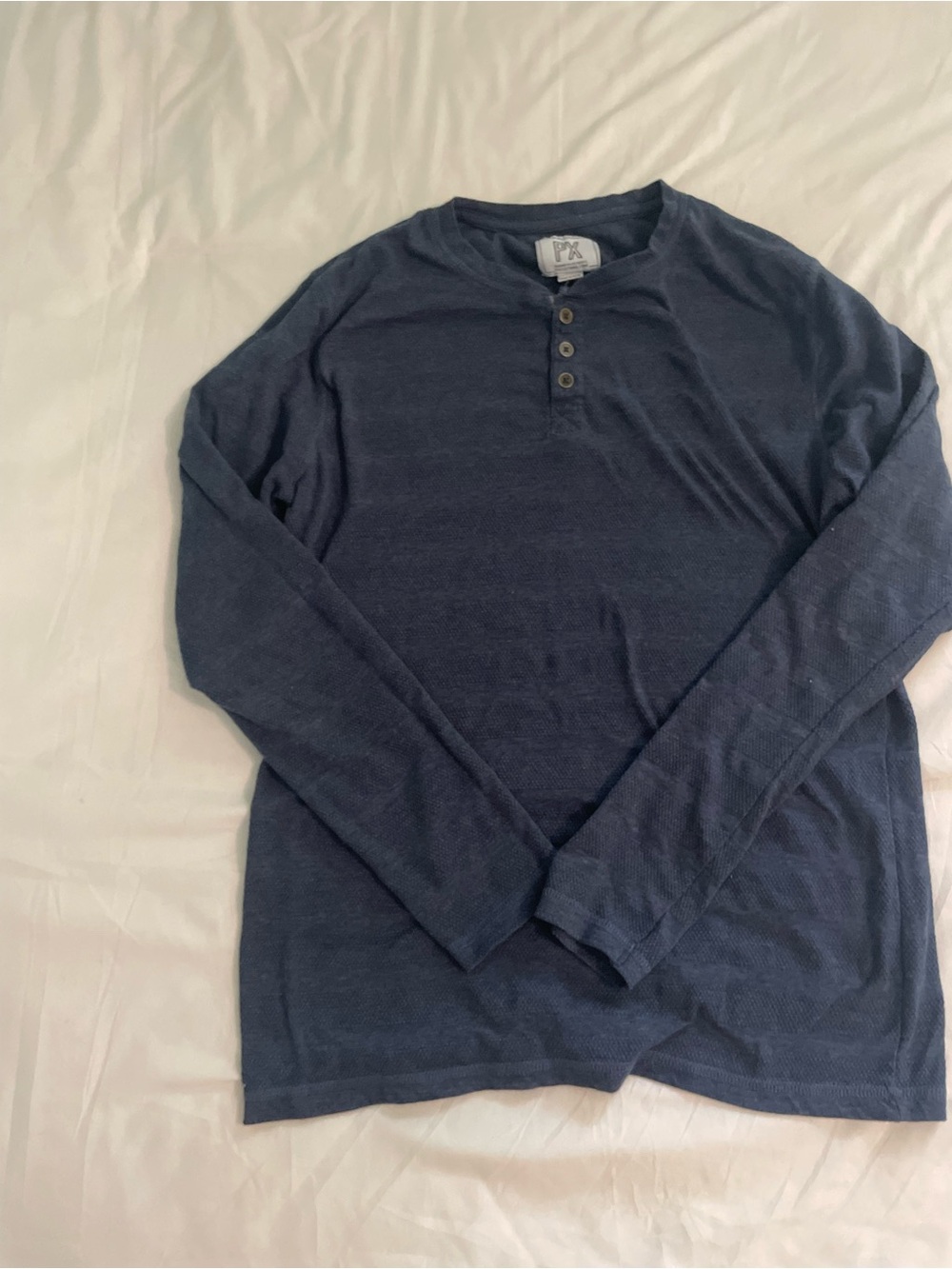 Men's Long-Sleeve Navy Henley Shirt